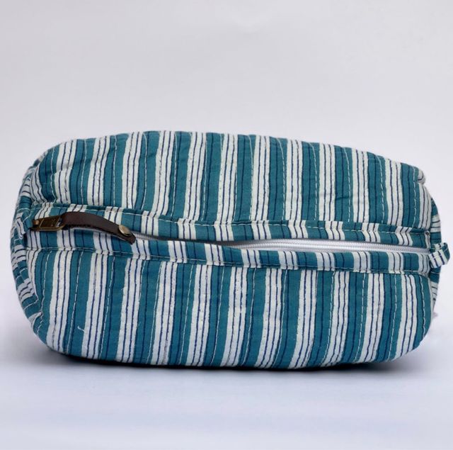 Neceser de algodón con estampado hecho a mano