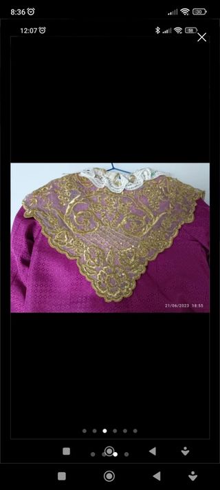 Pico dorado fallera manteletas