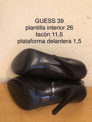 GUESS - botines piel negro tacones 39