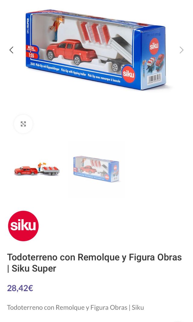 Pick up con remolque y figura obras SIKU