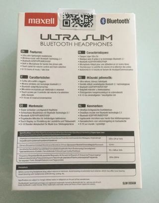 Cascos Maxell ultra slim Bluetooth o cable