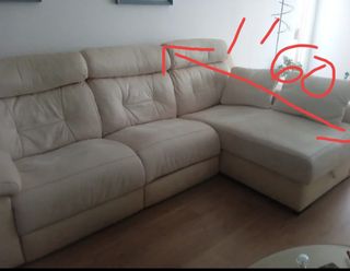 Sofá (eléctrico)3 plaza+diván+arcón y lámparas