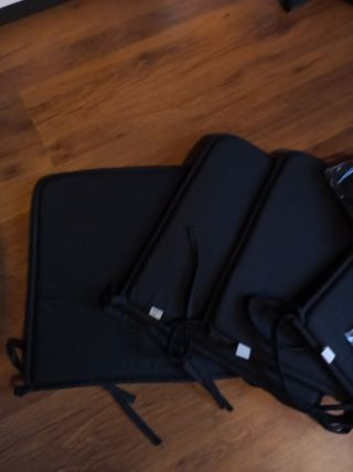 6 cojines silla cocina- comedor negros