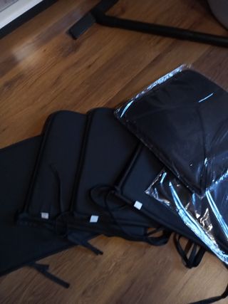 6 cojines silla cocina- comedor negros