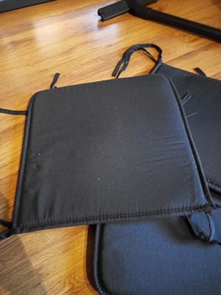 6 cojines silla cocina- comedor negros