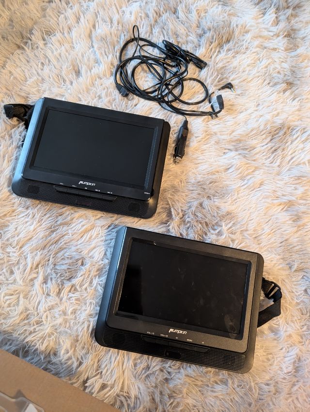 Reproductor DVD con dos pantallas coche con mando 