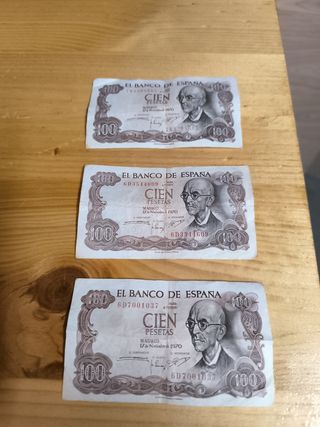 Billete de 100 pesetas de 1970