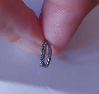 Piercing Aro Titanio G23 y circonitas cúbicas