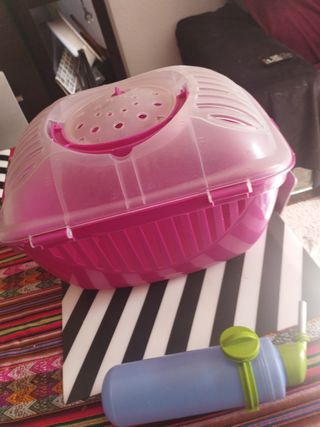 TRANSPORTIN COBAYA, HAMSTER+BEBEDERO 