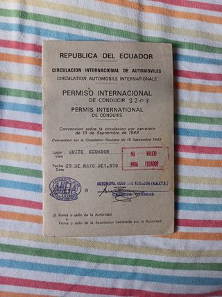 América PERMISOS DE CONDUCIR años '70