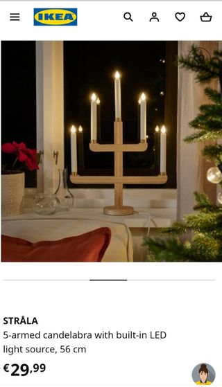 Ikea candelabro LED navidad