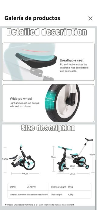 Bicicleta, triciclo.