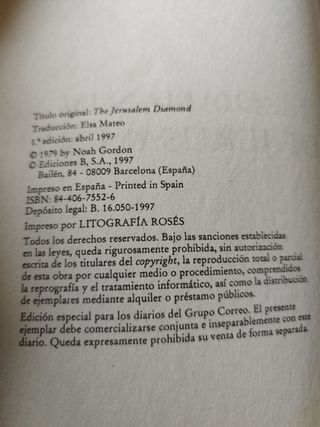 El Diamante De Jerusalen. Noah Gordon
