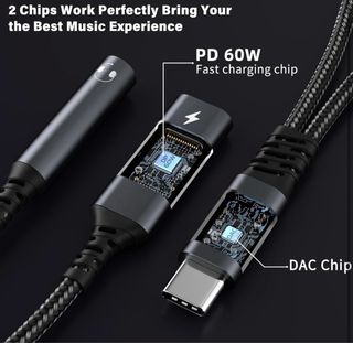 Adaptador USB C a Jack 3.5mm, 2 en 1