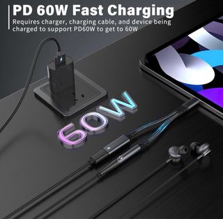 Adaptador USB C a Jack 3.5mm, 2 en 1