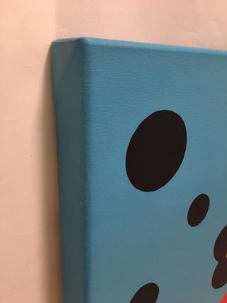 Lienzo 50x50cm pintado a mano azul “flamenca”