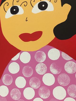 Lienzo 50x50cm pintado a mano rojo “flamenca”