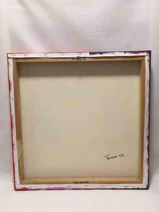 Lienzo 50x50cm pintado a mano rojo “flamenca”