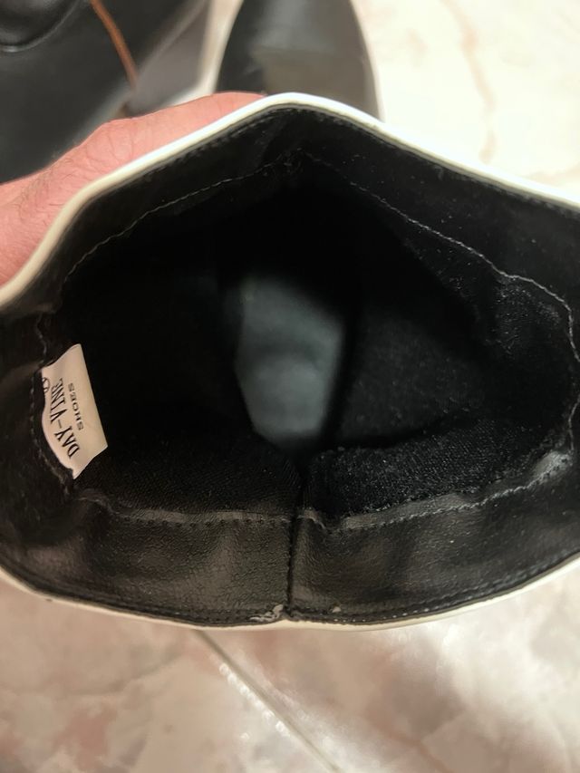 stivali modello cowboy neri e bianchi taglia 38