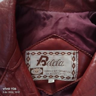 Chaqueta larga de piel auténtica