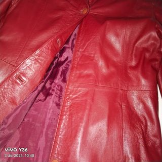 Chaqueta larga de piel auténtica