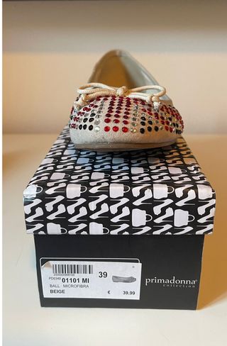 Ballerine microfibra beige/strass bandiera inglese