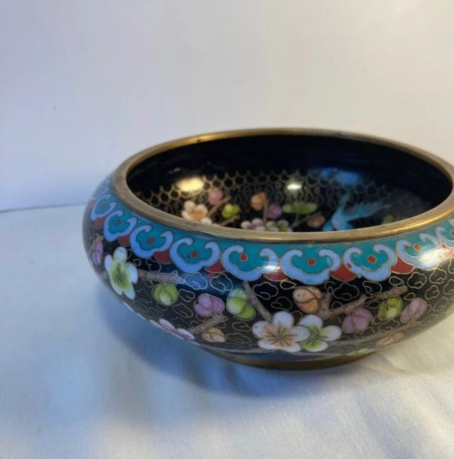 Cuenco lava pinceles- China- (bronce y esmalte)