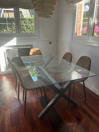 Mesa de comedor160cm con 6 Sillas