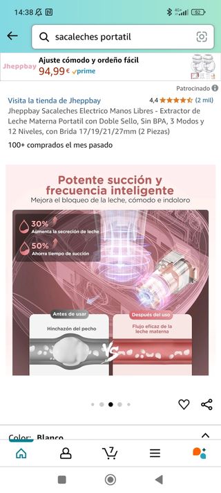 Sacaleches doble eléctrico manos libres