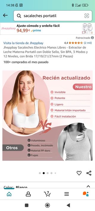 Sacaleches doble eléctrico manos libres