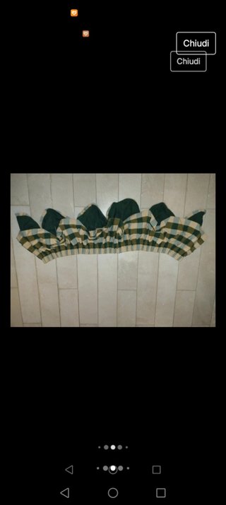 9 pezzi tenda lunga vintage a quadri + teli bianch