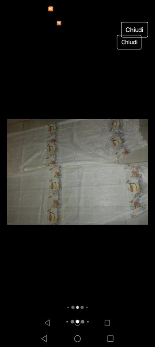 9 pezzi tenda lunga vintage a quadri + teli bianch