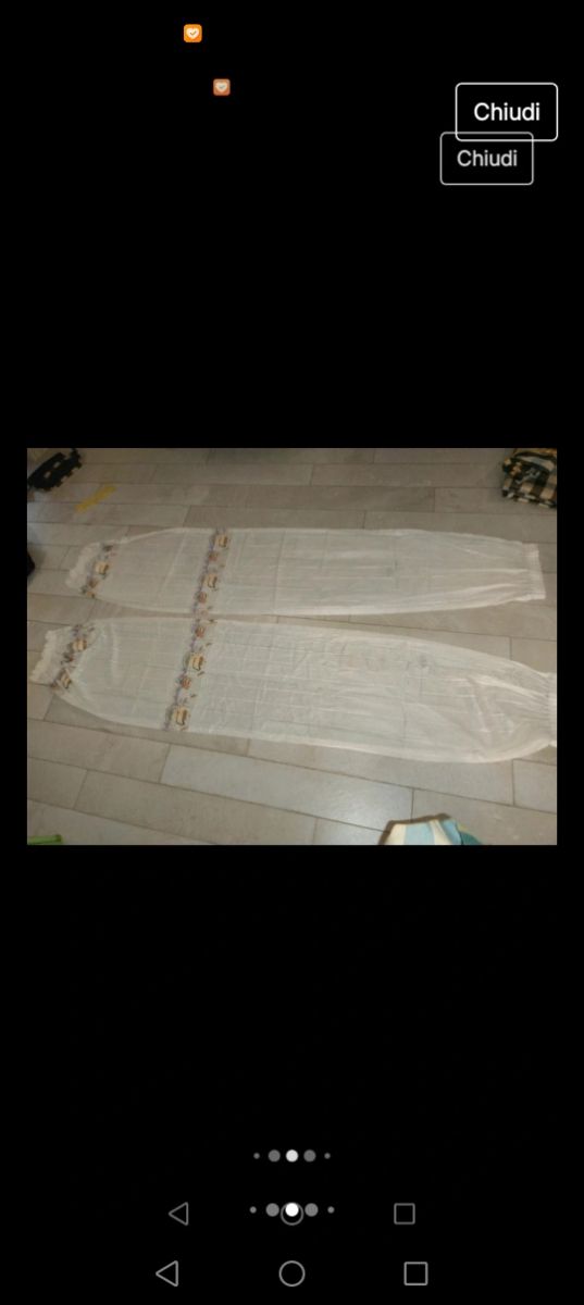 9 pezzi tenda lunga vintage a quadri + teli bianch