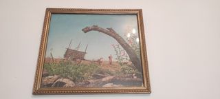 Cuadro imágen de campesinos en el campo