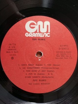 Pepe Blanco LP Grabaciones Originales