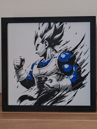 💥 Goku VS Vegeta 💥 Cuadros 3D con marco