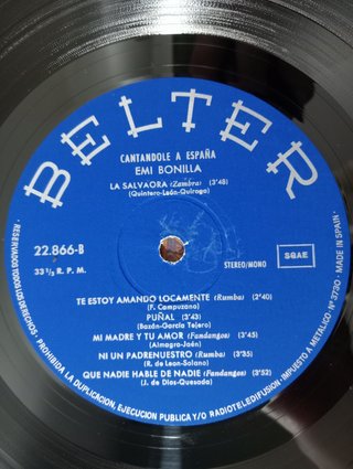 Emi Bonilla Cantándole a España Lp