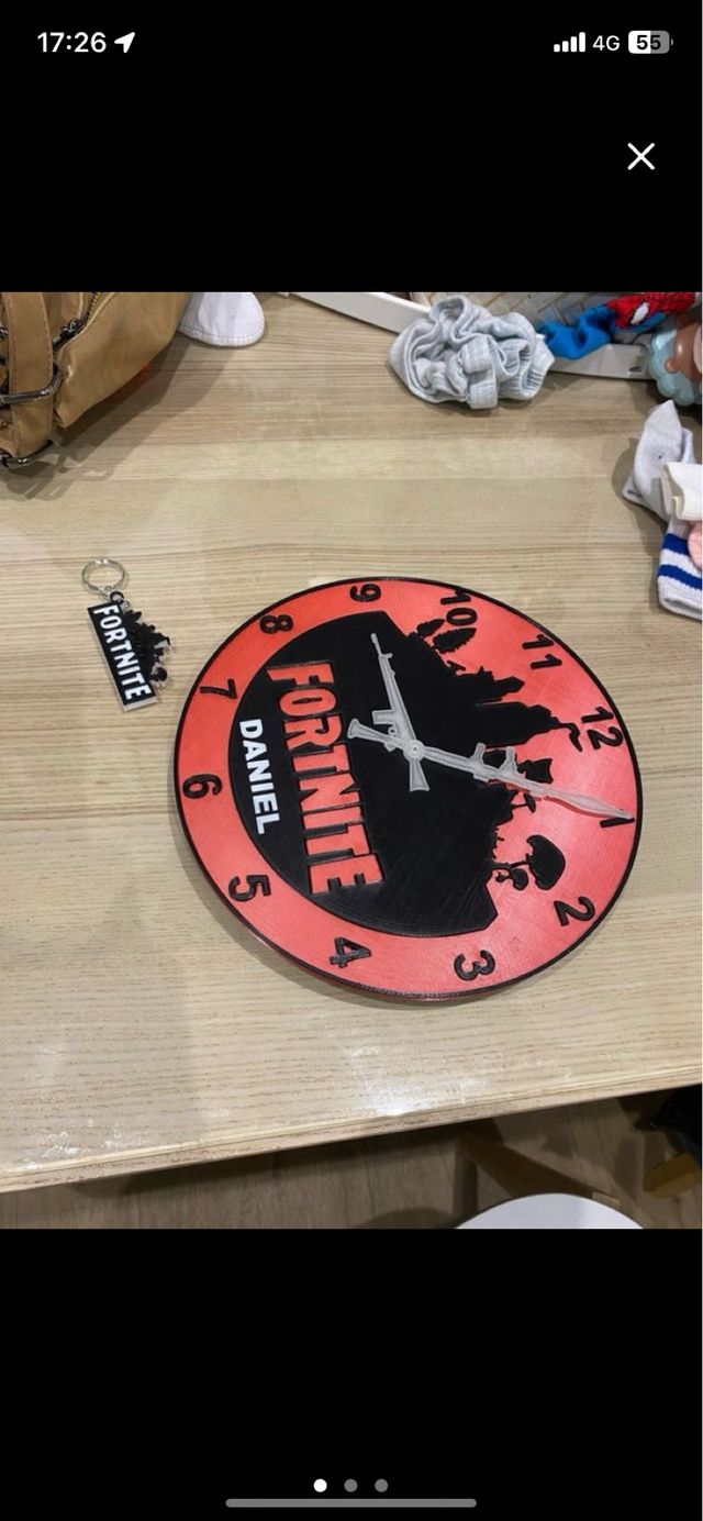 Reloj fortnite personalizado impreso 3d
