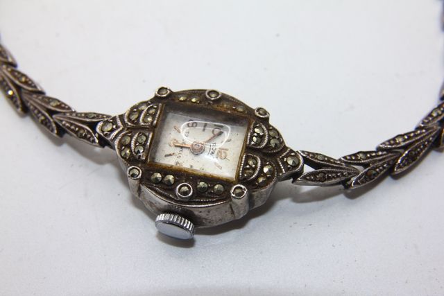 Orologio bracciale gioiello argento marcasite