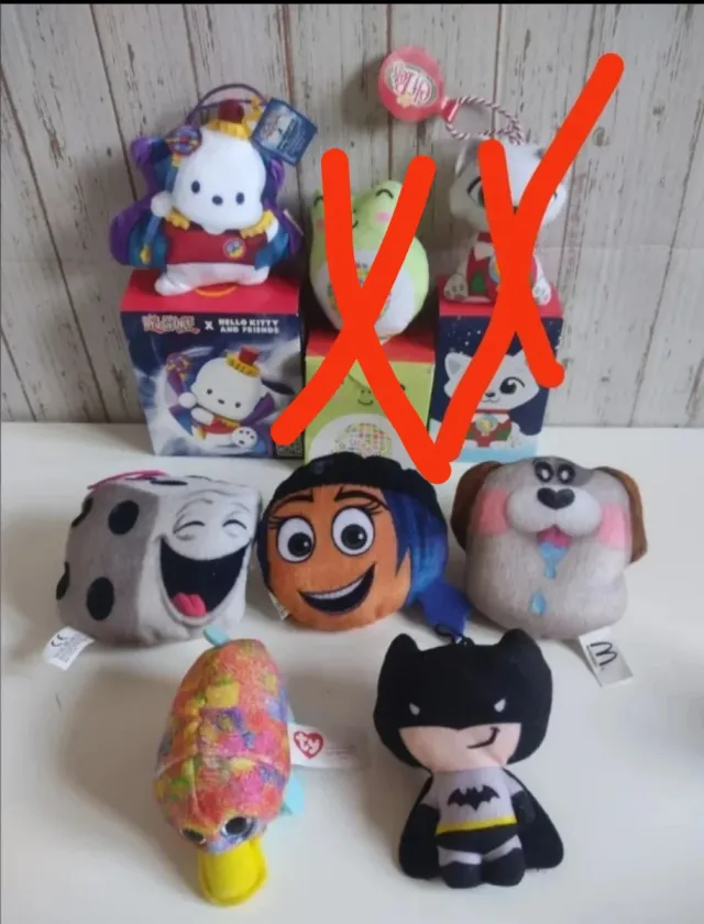Lote 6 muñecos peluches MC DONALD'S + 2 de regalo