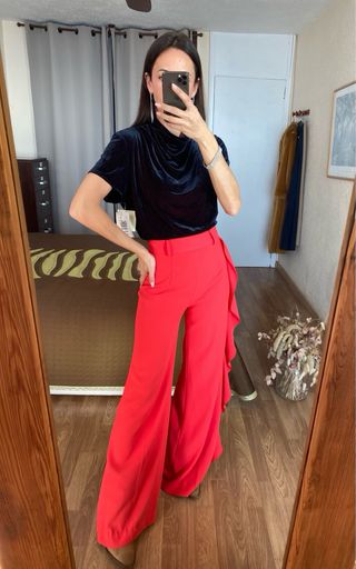 NUEVO top terciopelo drapeado Nudiir talla L