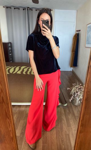 NUEVO top terciopelo drapeado Nudiir talla L