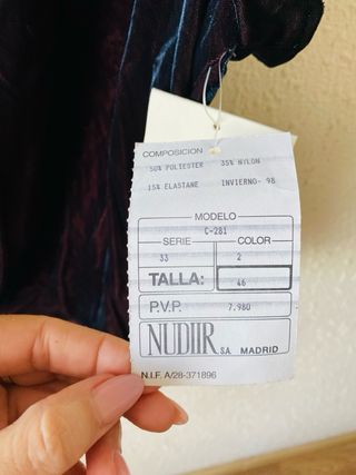 NUEVO top terciopelo drapeado Nudiir talla L