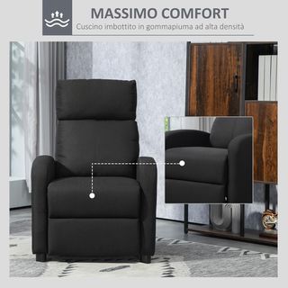 Poltrona Relax Imbottita con Schienale Reclinabile