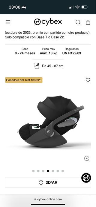 Cloud Z i-Size CYBEX Silla bebe grupo 0 y BASE