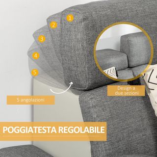 Divano 2 Posti in Finta Pelle PU con Poggiatesta R