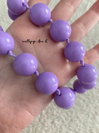 Lote collar pendientes y flor lila flamenca niña