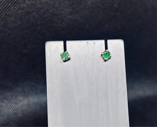 Pendientes Oro 18kt con esmeralda 