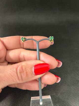 Pendientes Oro 18kt con esmeralda 