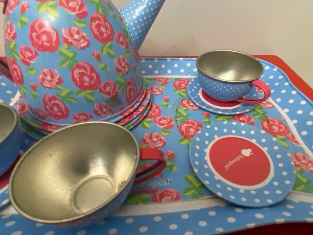 Juego cafe metalico y tostadora. Imaginarium.